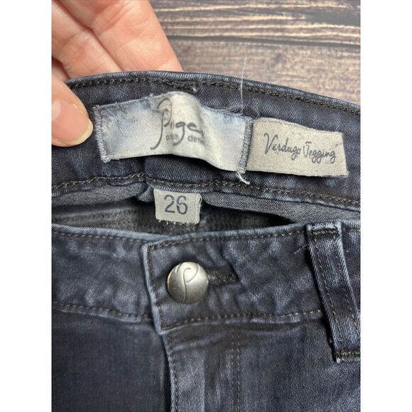 Paige Vintage Jegging Dark Denim Blue Jeans Women's Size 26 MADE IN THE USA - Picture 3 of 4